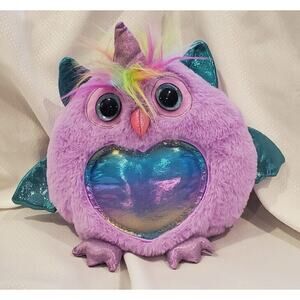 Zuru Rainbocorns Big Teal Blue Glitter Eyes Heart Owl Stuffed Animal Plush Toy